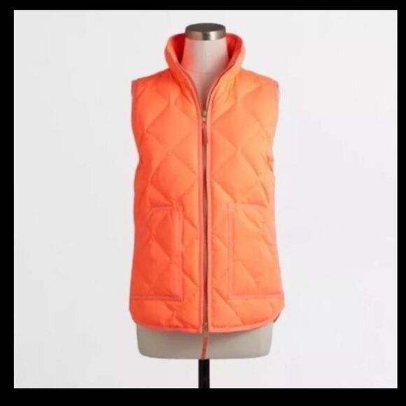 J Crew Neon Down Puffer Vest - Picture 1 of 6